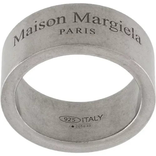 Eleganter Silberring mit Logo - Maison Margiela - Modalova