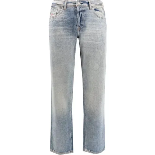 Gewaschene Baumwolljeans, Mittlere Taille, Regular Fit , Herren, Größe: W30 - Diesel - Modalova