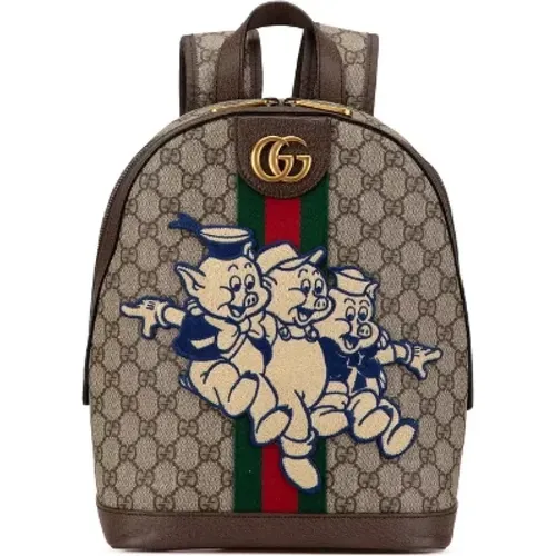 Pre-owned Backpacks, female, , Size: ONE SIZE Pre-owned Canvas backpacks - Gucci Vintage - Modalova