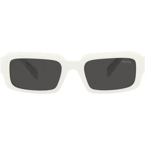 Rectangular Sunglasses with Frame and Dark Grey Lenses , unisex, Sizes: 54 MM - Prada - Modalova