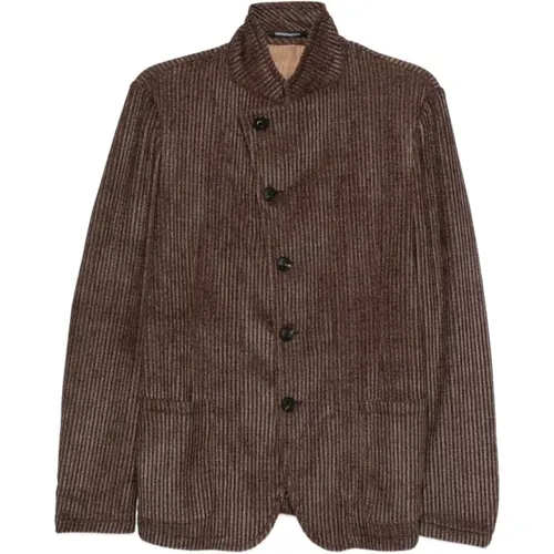 Light Jackets, male, , Size: M Button Jacket with Patch Pockets - Emporio Armani - Modalova