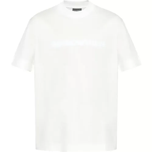 Jersey Logo Print T-shirt , male, Sizes: XL, M, L - Emporio Armani - Modalova