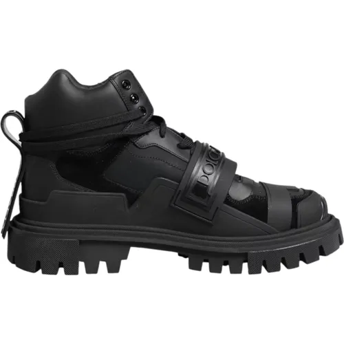 Trekking Boots, male, , Size: 8 US Leather Trekking Sneakers Boots - Dolce & Gabbana - Modalova