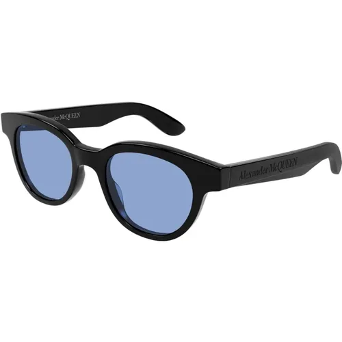 Black/Light Blue Sonnenbrillen , unisex, Größe: 51 MM - alexander mcqueen - Modalova