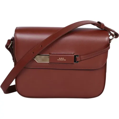 Minimalist Chic Leather Shoulder Bag , female, Sizes: ONE SIZE - A.p.c. - Modalova