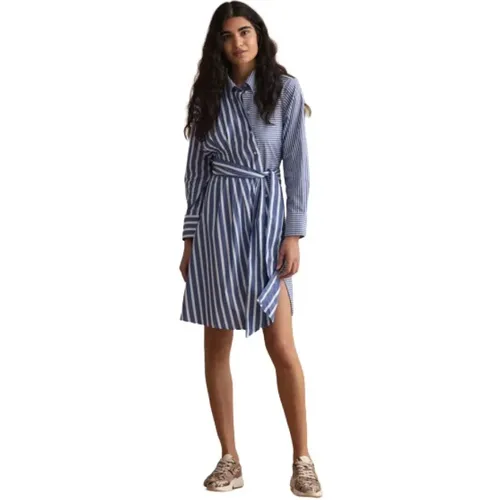 Striped Asymmetric Dress , female, Sizes: XL, 2XL - Gant - Modalova