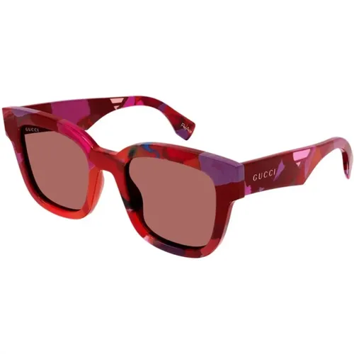 Red Orange Sunglasses Gg1624S , female, Sizes: 52 MM - Gucci - Modalova