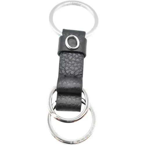Leather Keychains with Chrome Rings , female, Sizes: ONE SIZE - Orciani - Modalova