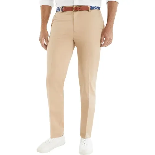 Dunkelbeige Stretch-Baumwoll-Chinos , Herren, Größe: W32 - Brooks Brothers - Modalova