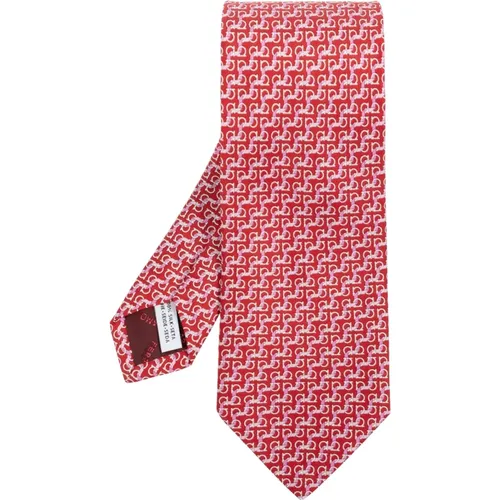 Ties, male, , Size: ONE SIZE Silk tie - Salvatore Ferragamo - Modalova