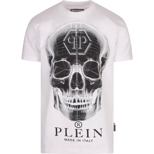 T-Shirts, male, , Size: L Cotton T-shirt with Brand Symbols - Philipp Plein - Modalova