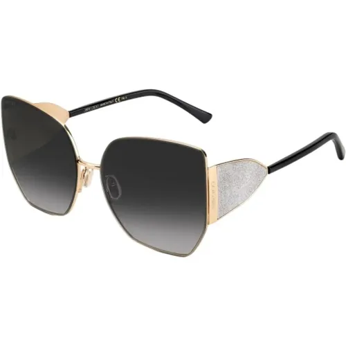 Goldene Metallsonnenbrille für Frauen - Jimmy Choo - Modalova