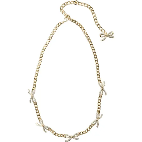 Necklaces, female, , Size: ONE SIZE Crystal Bow Necklace - Self Portrait - Modalova