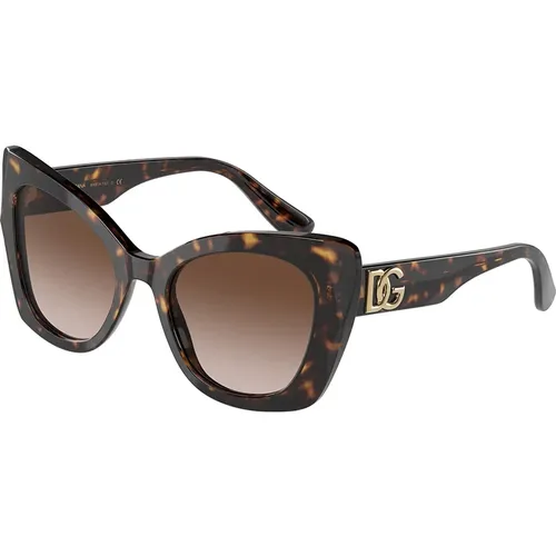 Mode Sonnenbrille Braun Verlaufsglas , Damen, Größe: 53 MM - Dolce & Gabbana - Modalova