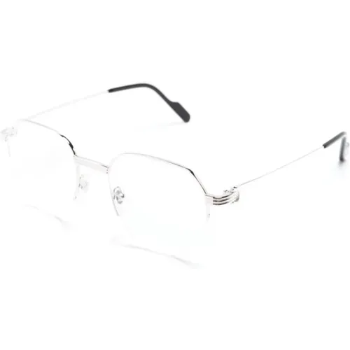 Silver Optical Frame Stylish and Versatile , male, Sizes: 51 MM - Cartier - Modalova