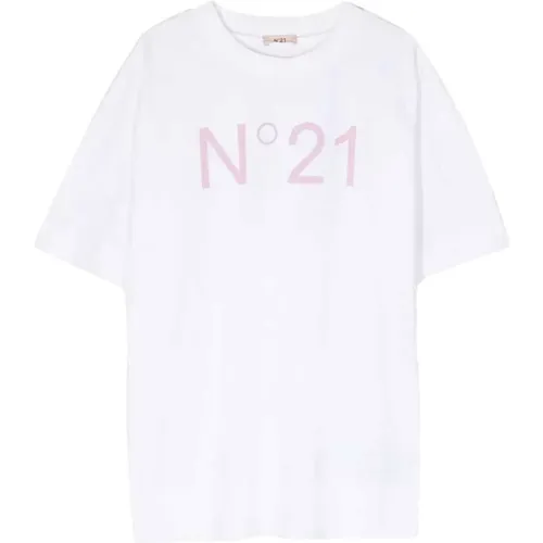Weiße Kinder T-Shirt mit Logo-Druck - N21 - Modalova