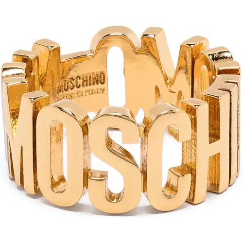 Golden Logo Detail Brass Jewelry , female, Sizes: S, M - Moschino - Modalova