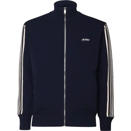 Zip-throughs, male, , Size: XL Sweatshirt Jacket with Decorative Stripes - Autry - Modalova