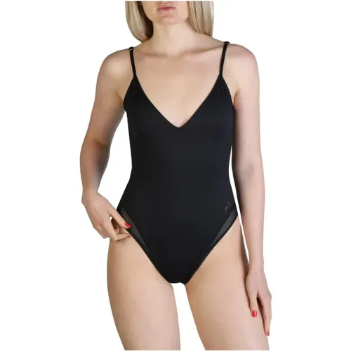 Einteiliger Badeanzug mit sichtbarem Logo , Damen, Größe: S - Karl Lagerfeld - Modalova