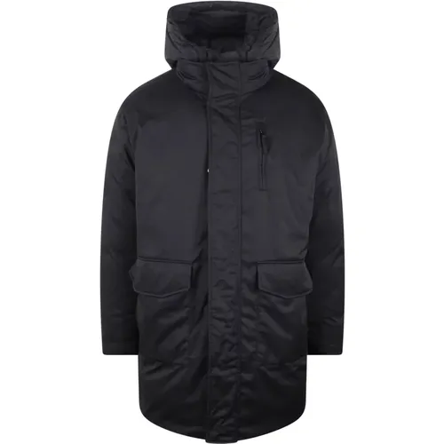 Padded Nylon Hooded Coat Jacket , male, Sizes: M, S - closed - Modalova