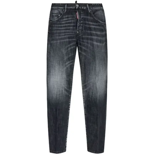 Black Faded Effect Jeans with Logo , male, Sizes: XS, M, 3XL, 2XL - Dsquared2 - Modalova