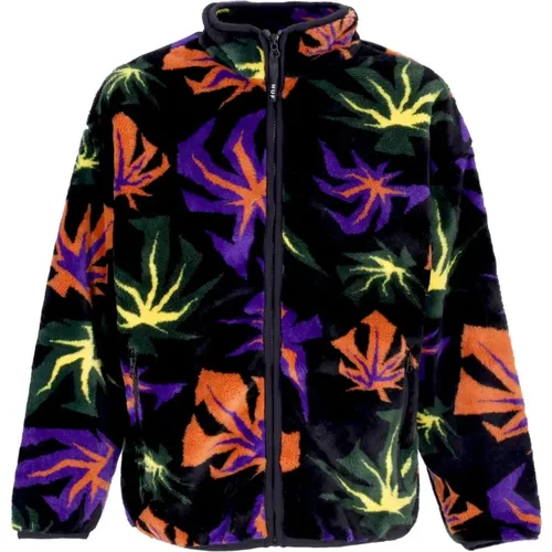 Zip-throughs, male, , Size: XL Plant Pattern Sherpa Zip Jacket - HUF - Modalova