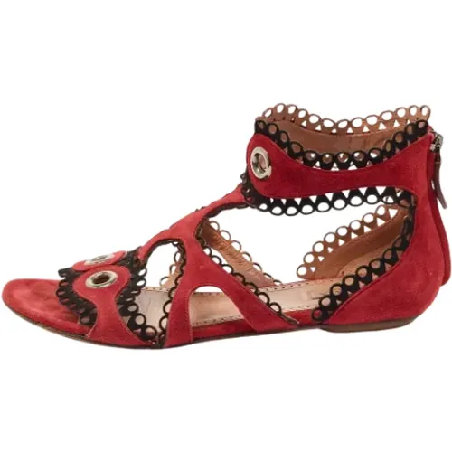 Pre-owned Suede sandals , female, Sizes: 6 UK - Alaïa Pre-owned - Modalova