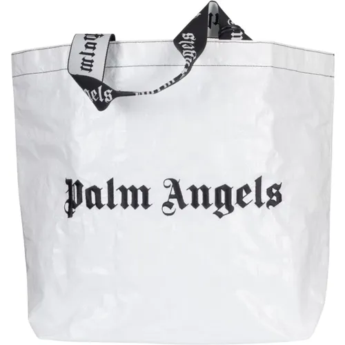 Tote Bags, male, , Size: ONE SIZE Black Classic Logo T-shirt - Palm Angels - Modalova