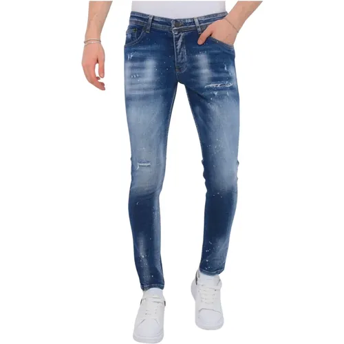 Farbspritzer Ripped Jeans Herren Slim Fit - 1071 - Local Fanatic - Modalova