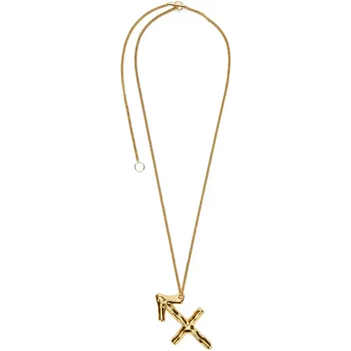 Golden Sagittarius Zodiac Pendant Necklace , female, Sizes: ONE SIZE - Jil Sander - Modalova
