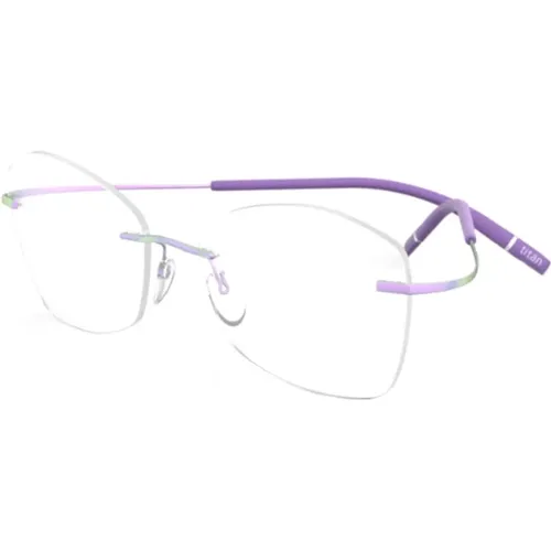 Glasses, unisex, , Size: 53 MM Iconic Eyewear Frames in Iridescent Violet - Silhouette - Modalova