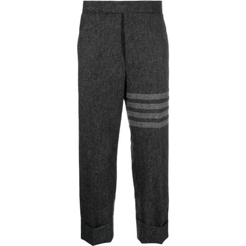 Grey Tweed Drop-Crotch Trousers , male, Sizes: XL - Thom Browne - Modalova