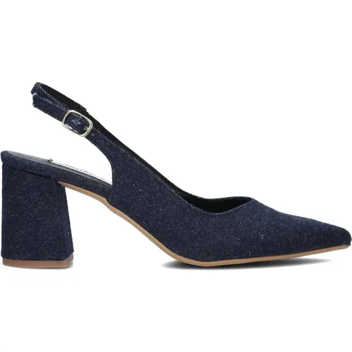 Elegante Slingbacks mit Denim-Struktur , Damen, Größe: 39 EU - Notre-v - Modalova