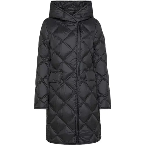 Long Quilted Coat with Hood , female, Sizes: XL - Peuterey - Modalova