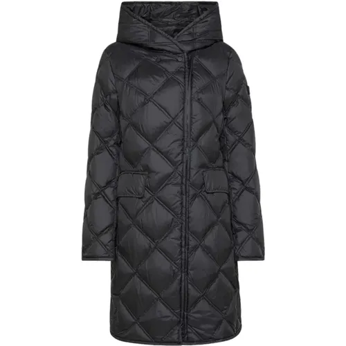 Long Quilted Coat with Hood , female, Sizes: XL, L - Peuterey - Modalova