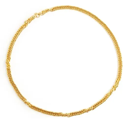 Pre-owned Jewellery, female, , Size: ONE SIZE Vintage Gold Plated Link Necklace - Chanel Vintage - Modalova