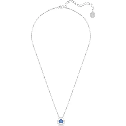 Trilliant Blue Crystal Necklace , female, Sizes: ONE SIZE - Swarovski - Modalova