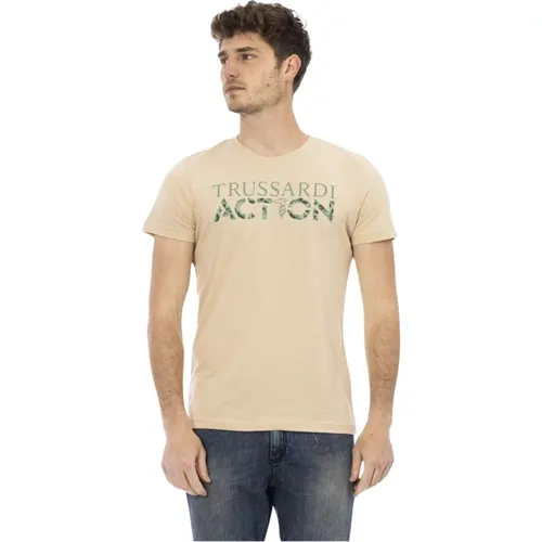 Action Kurzarm Rundhals T-shirt , Herren, Größe: L - Trussardi - Modalova