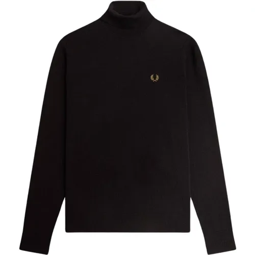 Turtlenecks, male, , Size: S High Neck Turtleneck in Cotton and Eco-friendly Merino Wool Blend - Fred Perry - Modalova