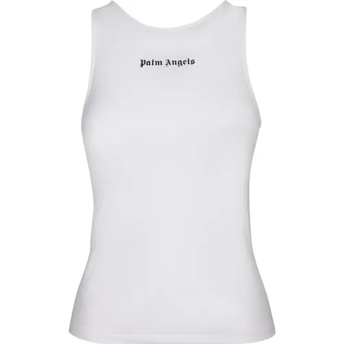 Weiße ärmellose Tanktop , Damen, Größe: S - Palm Angels - Modalova