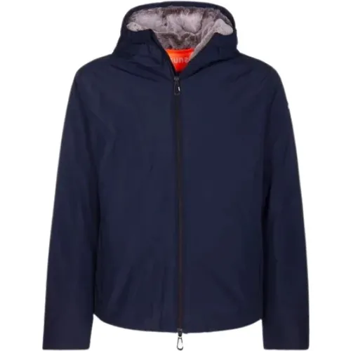 Montebianco Fur Blaue Jacke , Herren, Größe: L - Suns - Modalova