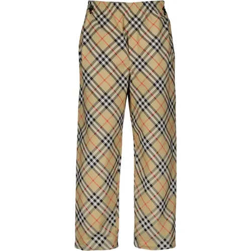 Straight Trousers, male, , Size: S Vintage Checkered Pants - Burberry - Modalova