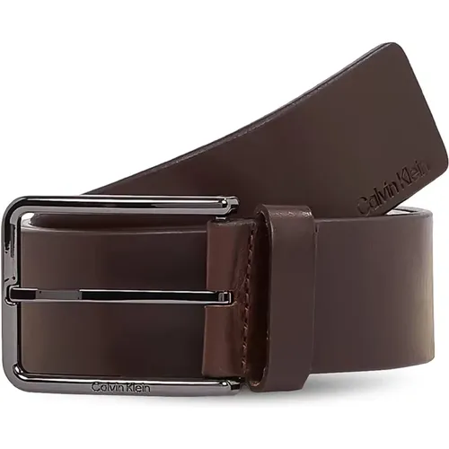 Belts, male, , Size: 115 CM Leather Belt with Buckle - Calvin Klein - Modalova