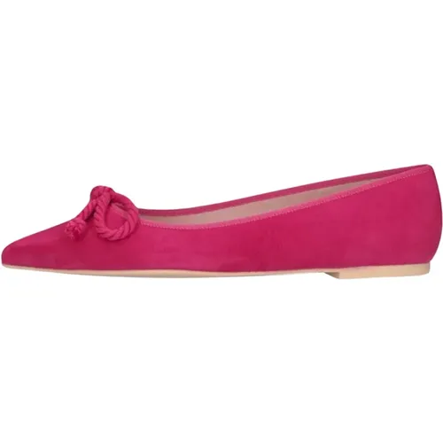 Fuchsia Wildleder Spitze Ballerinas , Damen, Größe: 37 EU - Pretty Ballerinas - Modalova