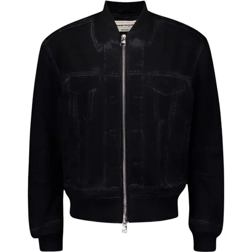 Bomber Jackets, male, , Size: L Illusion Print Bomber Jacket - alexander mcqueen - Modalova