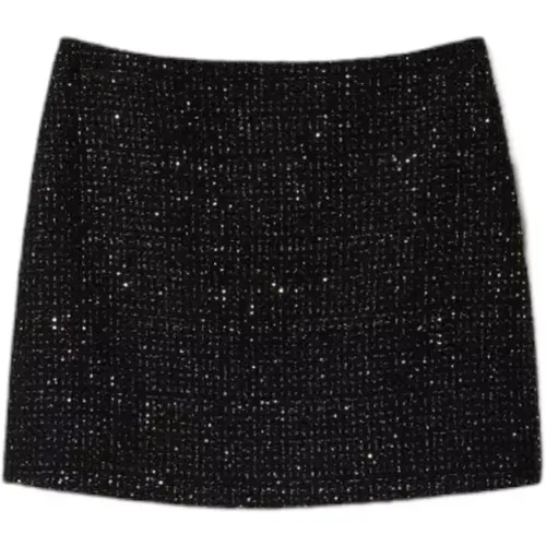 Short Skirts, female, , Size: M Bouclé Skirt with Sequins - Twinset - Modalova