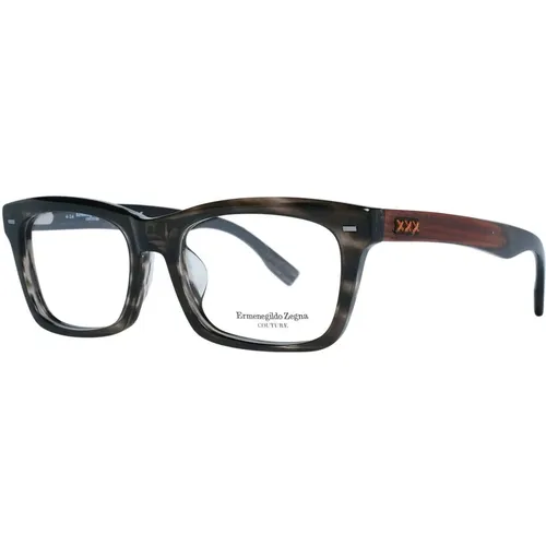 Glasses, unisex, , Size: ONE SIZE Gray Men Optical Frames Rectangle Style - Ermenegildo Zegna - Modalova