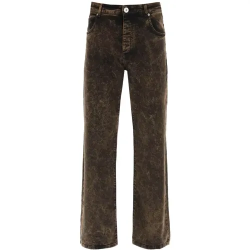 Loose Fit Washed Denim Jeans , male, Sizes: W32 - Balmain - Modalova