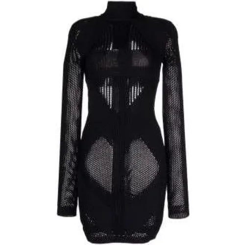 Perforated-Knit Sheer Panel Dress , female, Sizes: XS - Balmain - Modalova