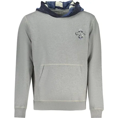 Hooded Sweatshirt Grey Long Sleeve , male, Sizes: M, L, S - Guess - Modalova